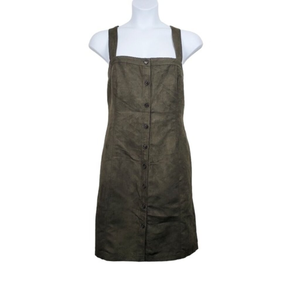 Banana Republic Factory Womens Green Faux Suede Button Front Dress Size 20 Tall